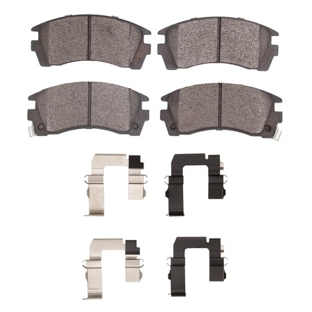 Dynamic Friction Co 5000 Advanced Brake Pads - Semi Metallic and Hardware Kit, Long Pad Wear, Front 1551-0509-01